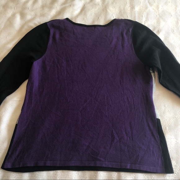 JM Collection Color Blocked Crew Neck Sweater - Picture 7 of 7